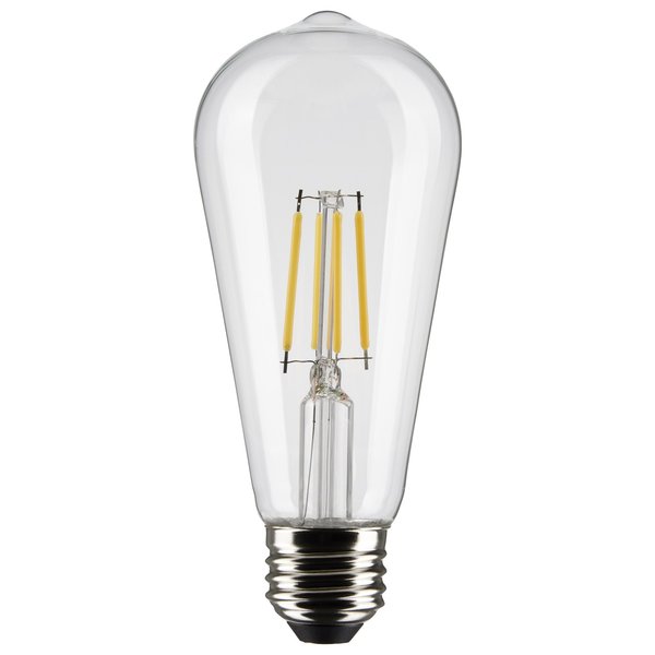 Satco 5 Watt ST19 LED Lamp, Clear, Medium Base, 90 CRI, 2700K, 120 Volts S21360